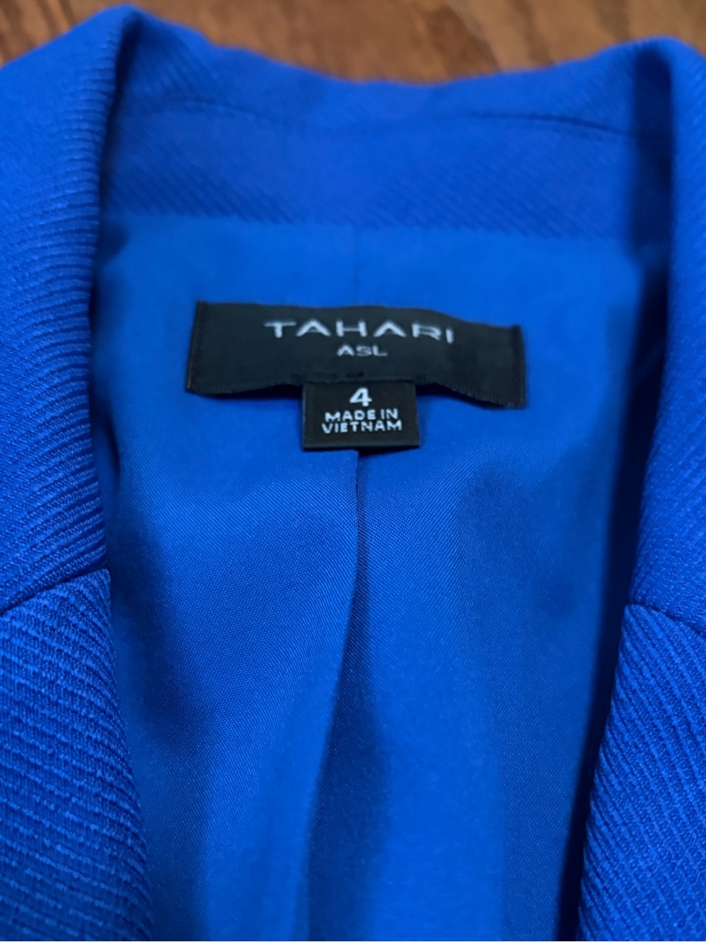 Tahari ASL Cobalt Blue Double-Breasted Blazer with Gold Buttons Size 4 - Picture 3 of 8